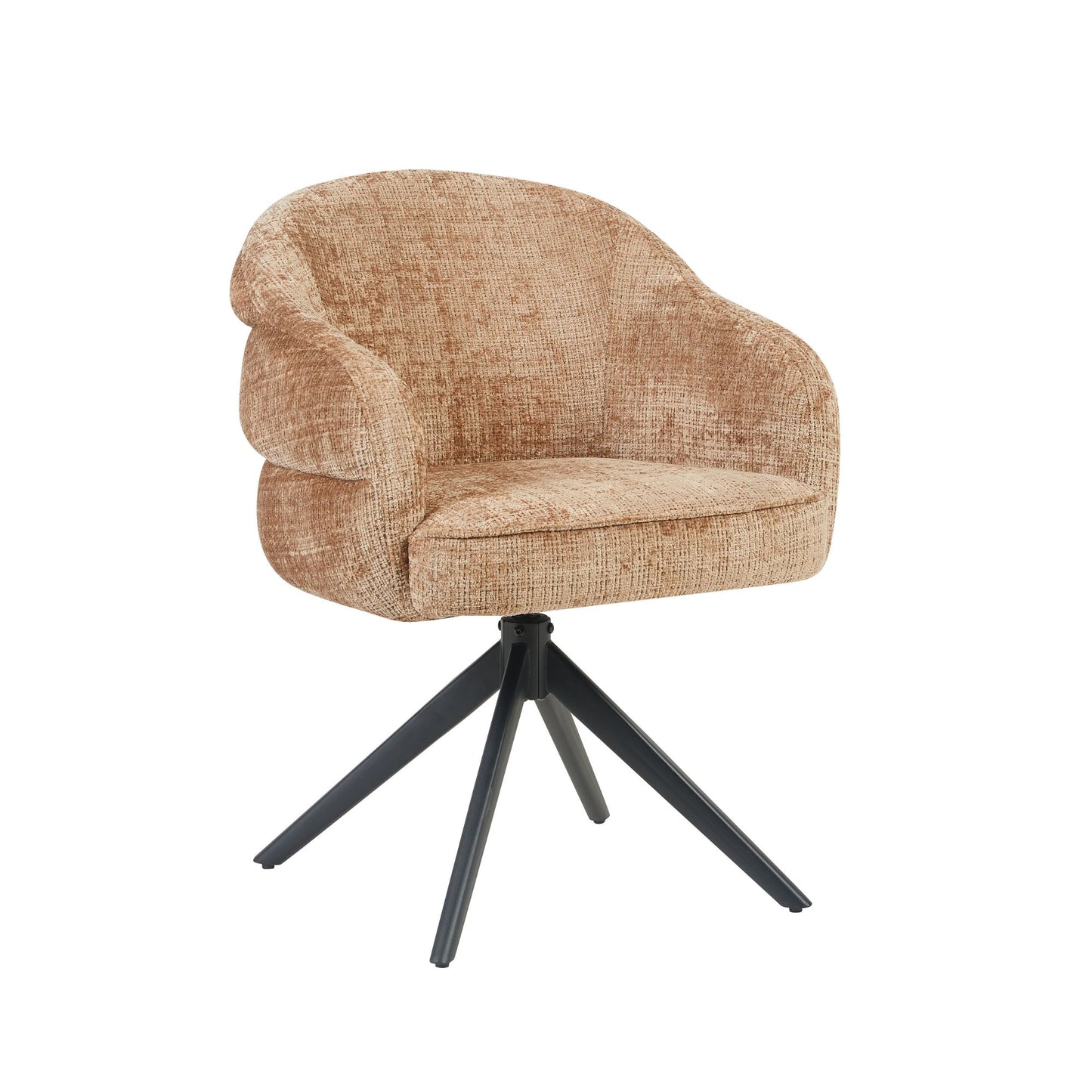 Eetkamerstoel Bella | Kaneel | Poot Zwart | Met armleuning