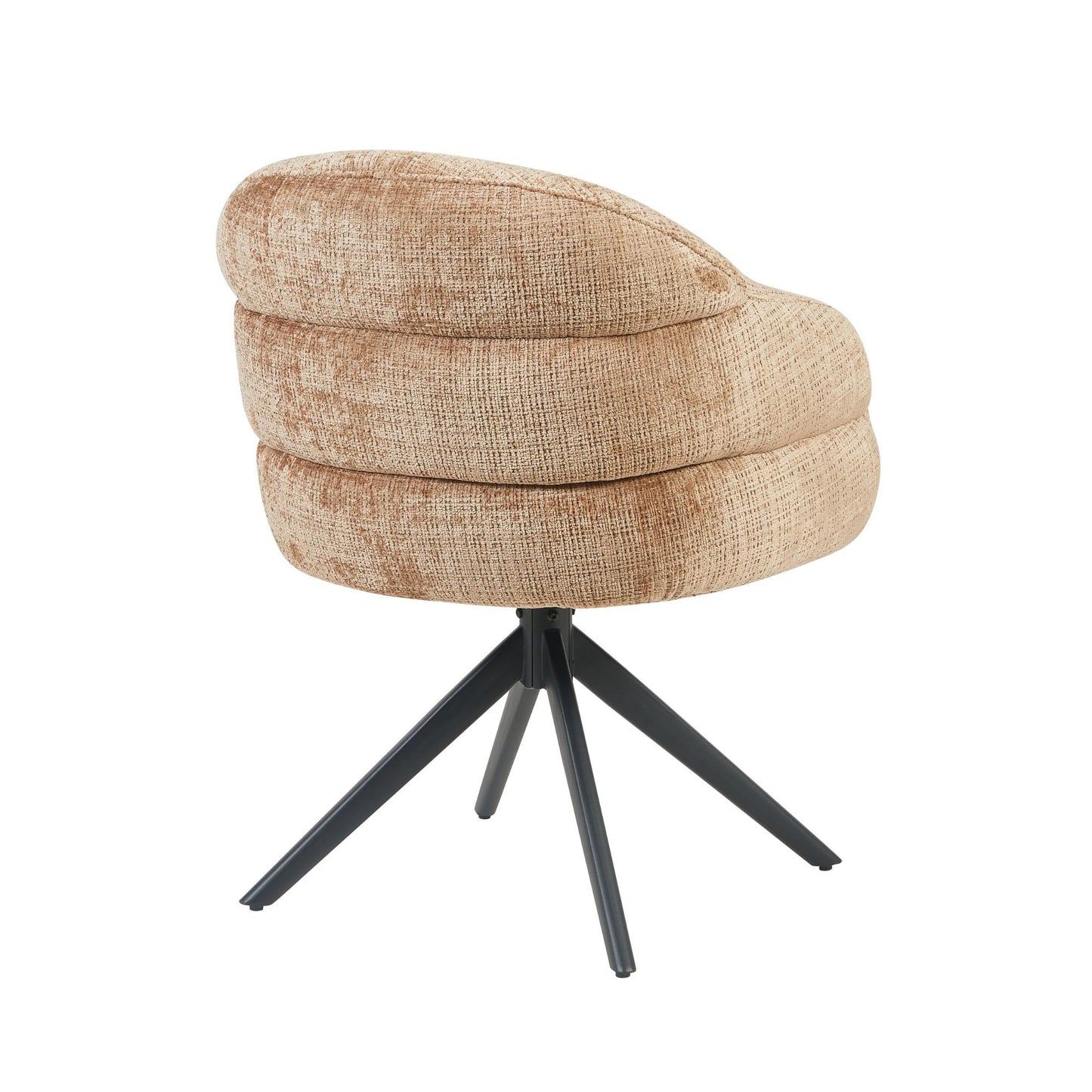 Eetkamerstoel Bella | Kaneel | Poot Zwart | Met armleuning