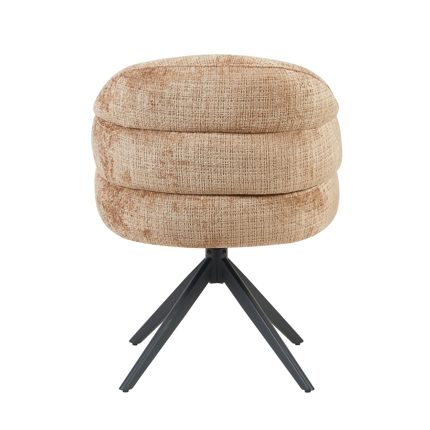 Eetkamerstoel Bella | Kaneel | Poot Zwart | Met armleuning