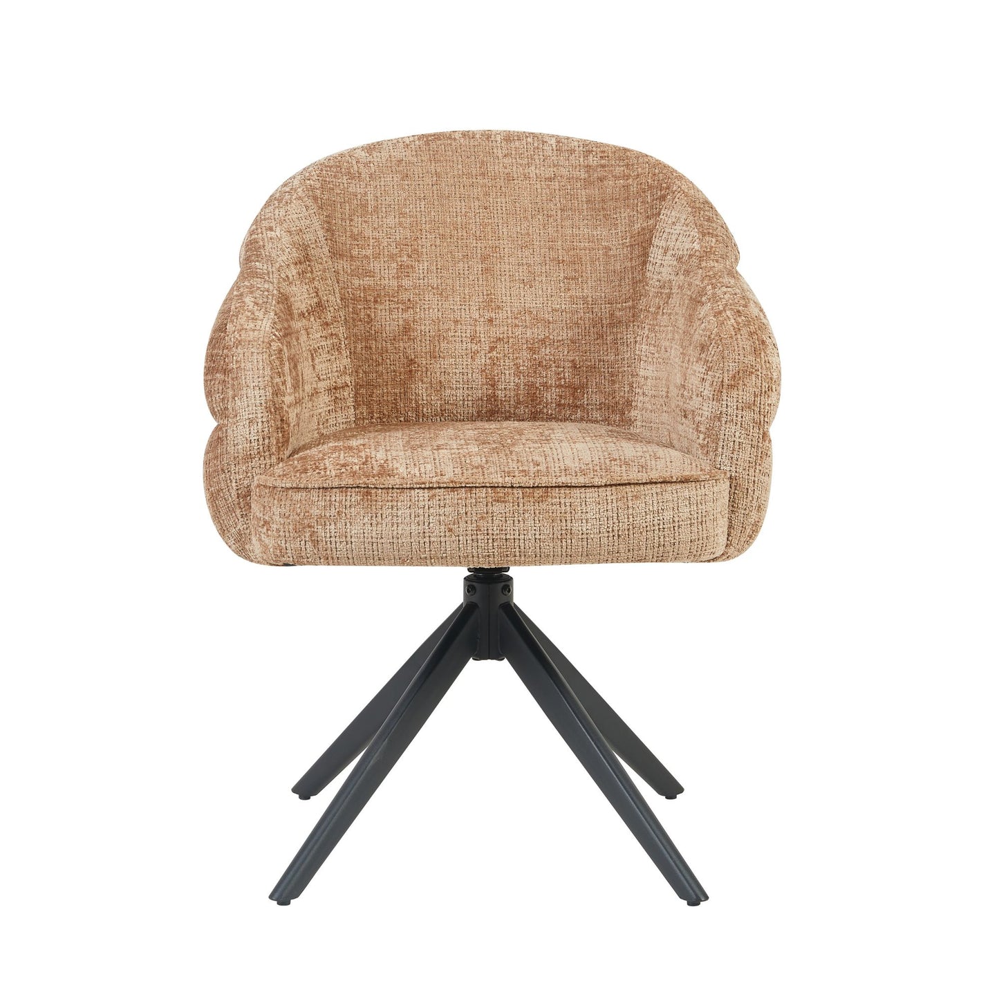 Eetkamerstoel Bella | Kaneel | Poot Zwart | Met armleuning