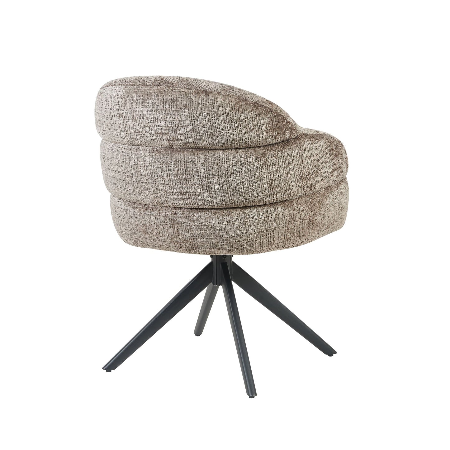 Eetkamerstoel Bella | Leemkleurig | Zwarte poot | Met armleuning