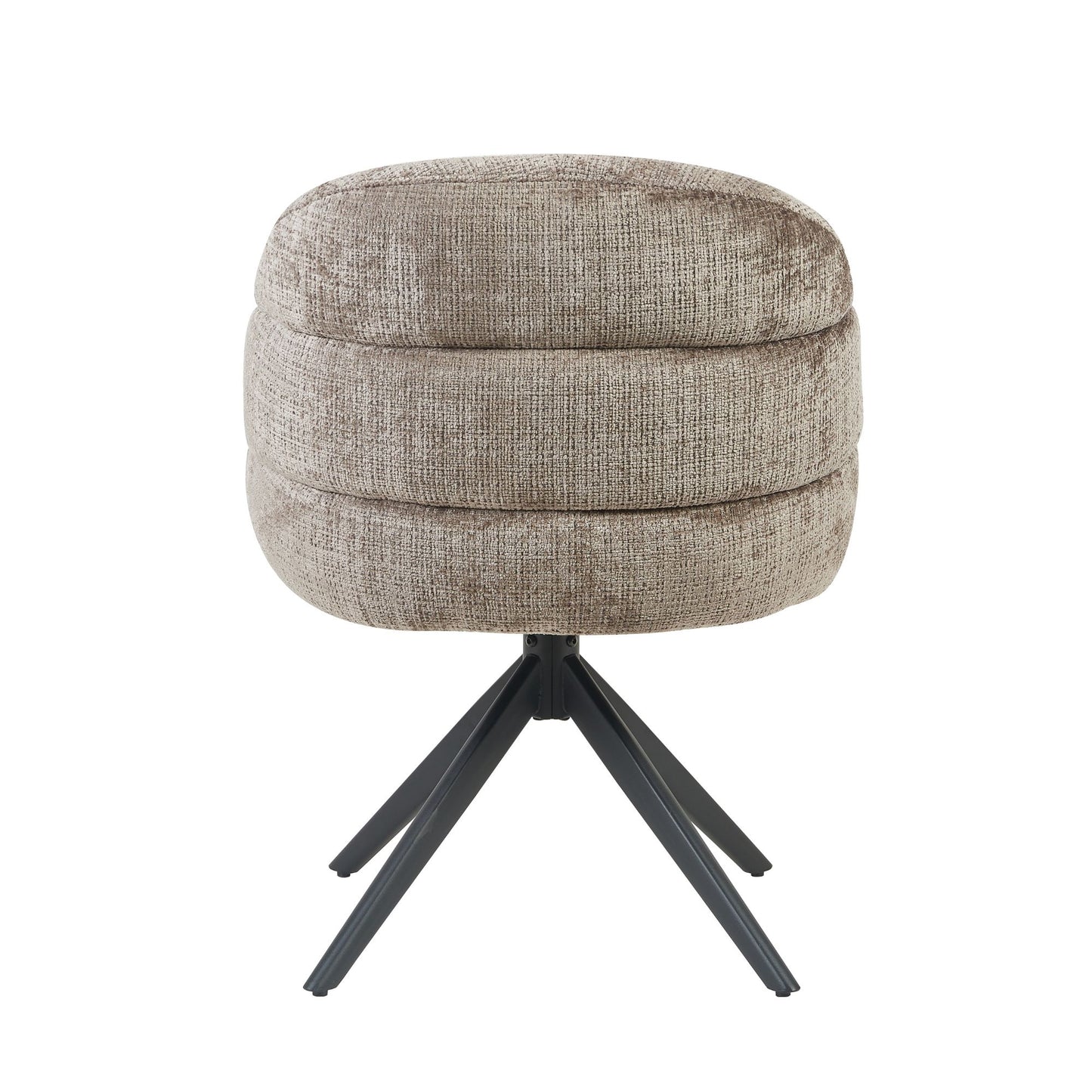 Eetkamerstoel Bella | Leemkleurig | Zwarte poot | Met armleuning