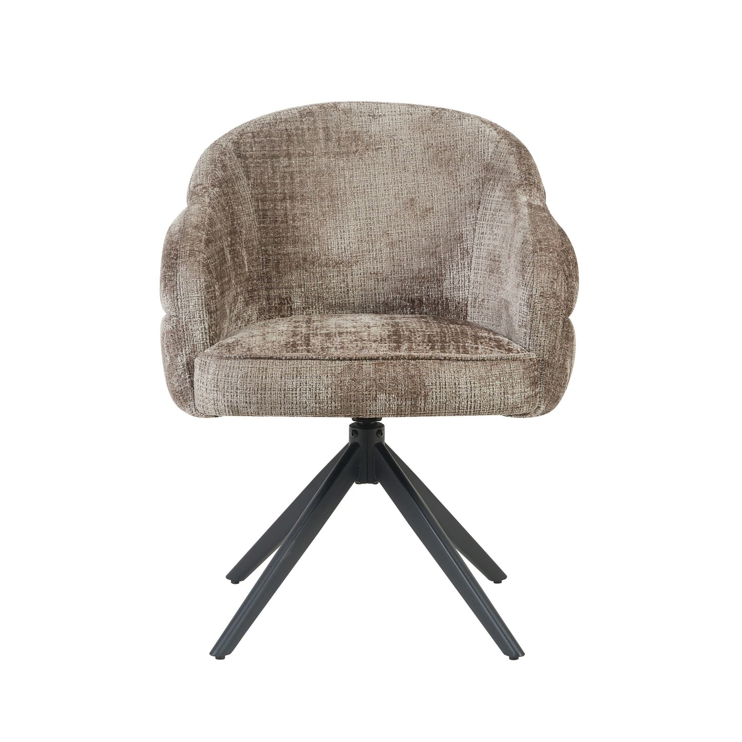 Eetkamerstoel Bella | Leemkleurig | Zwarte poot | Met armleuning