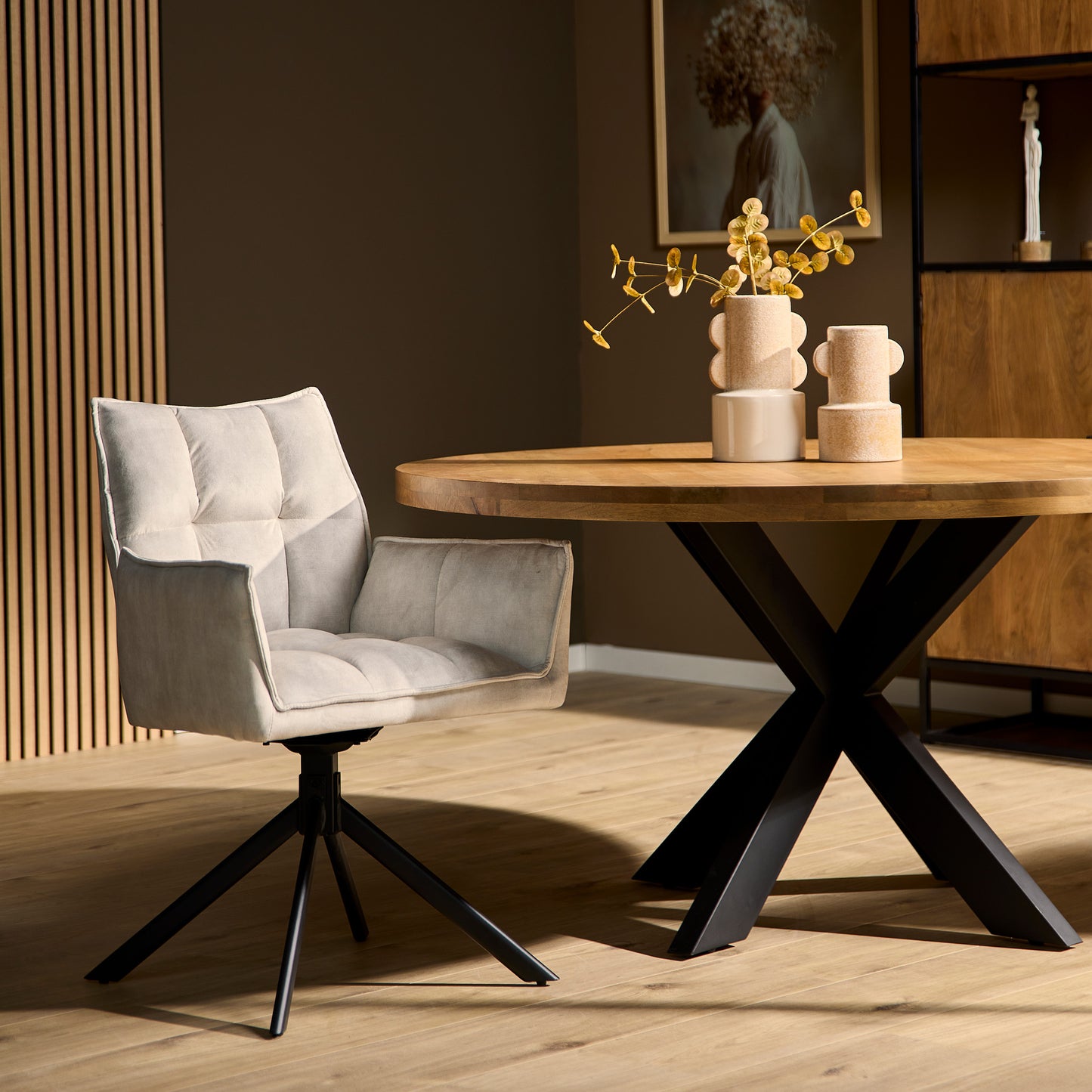 Eetkamerstoel Dani | Velvet Champagne (set van 2)