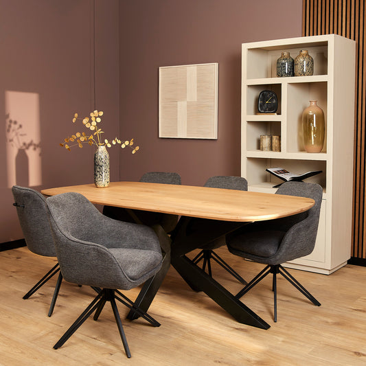 Eetkamerstoel Jens | Antraciet (set van 2)