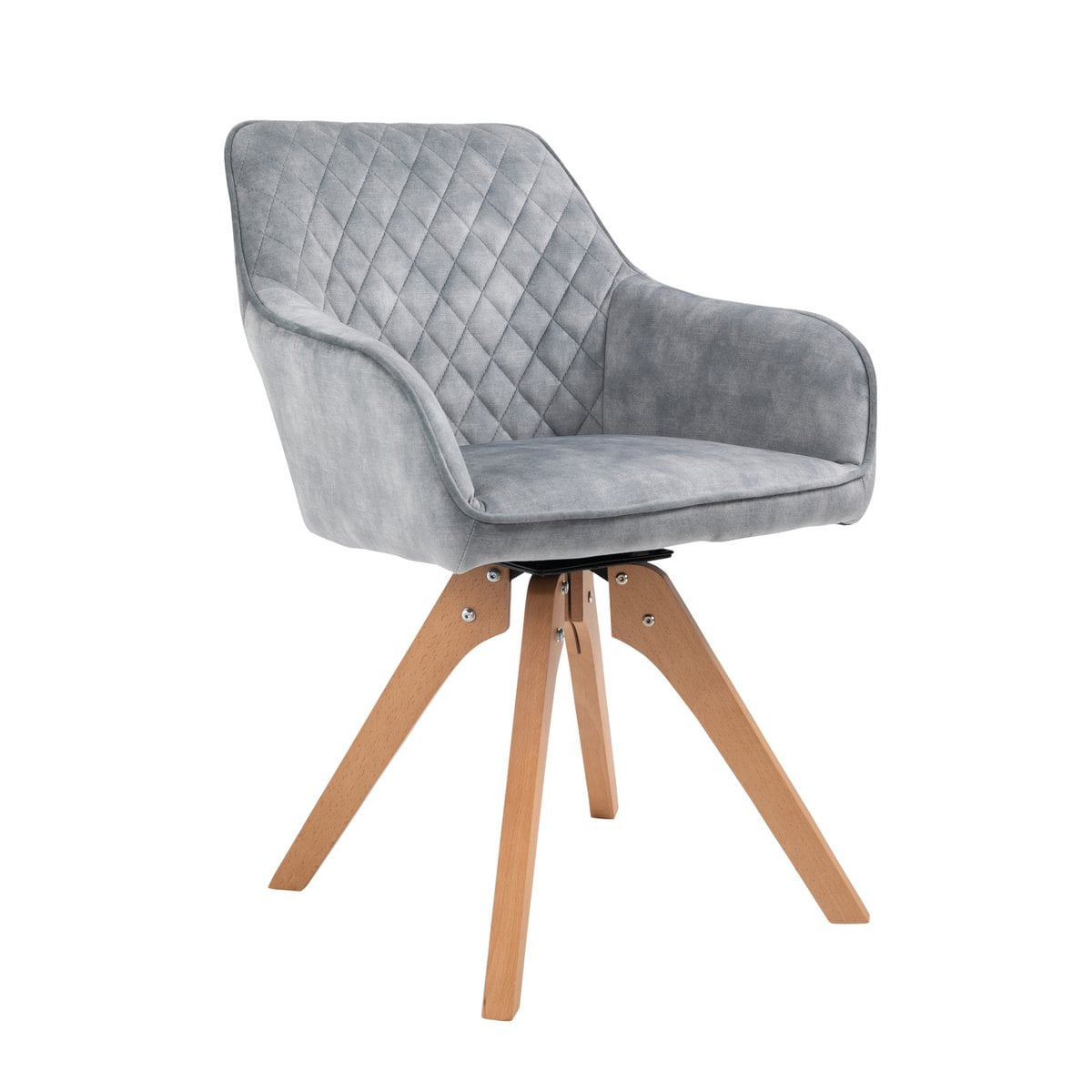 Fauteuil vintage fluweel velours, grijs