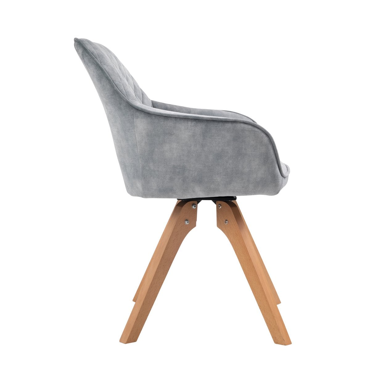 Fauteuil vintage fluweel velours, grijs