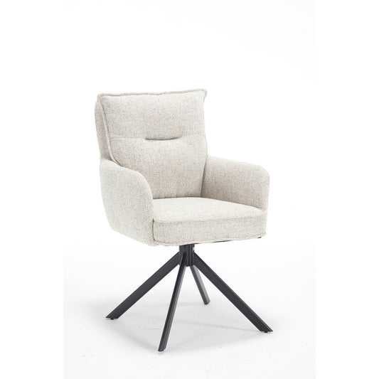 Fauteuil structuurstof beige
