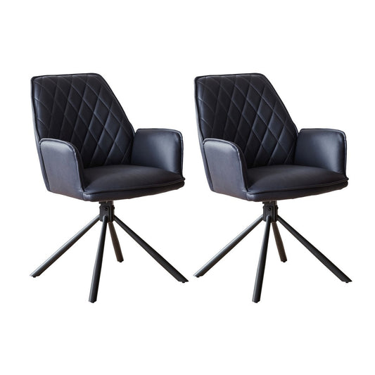 Fauteuil donkerblauw set van 2 met 360° draaifunctie