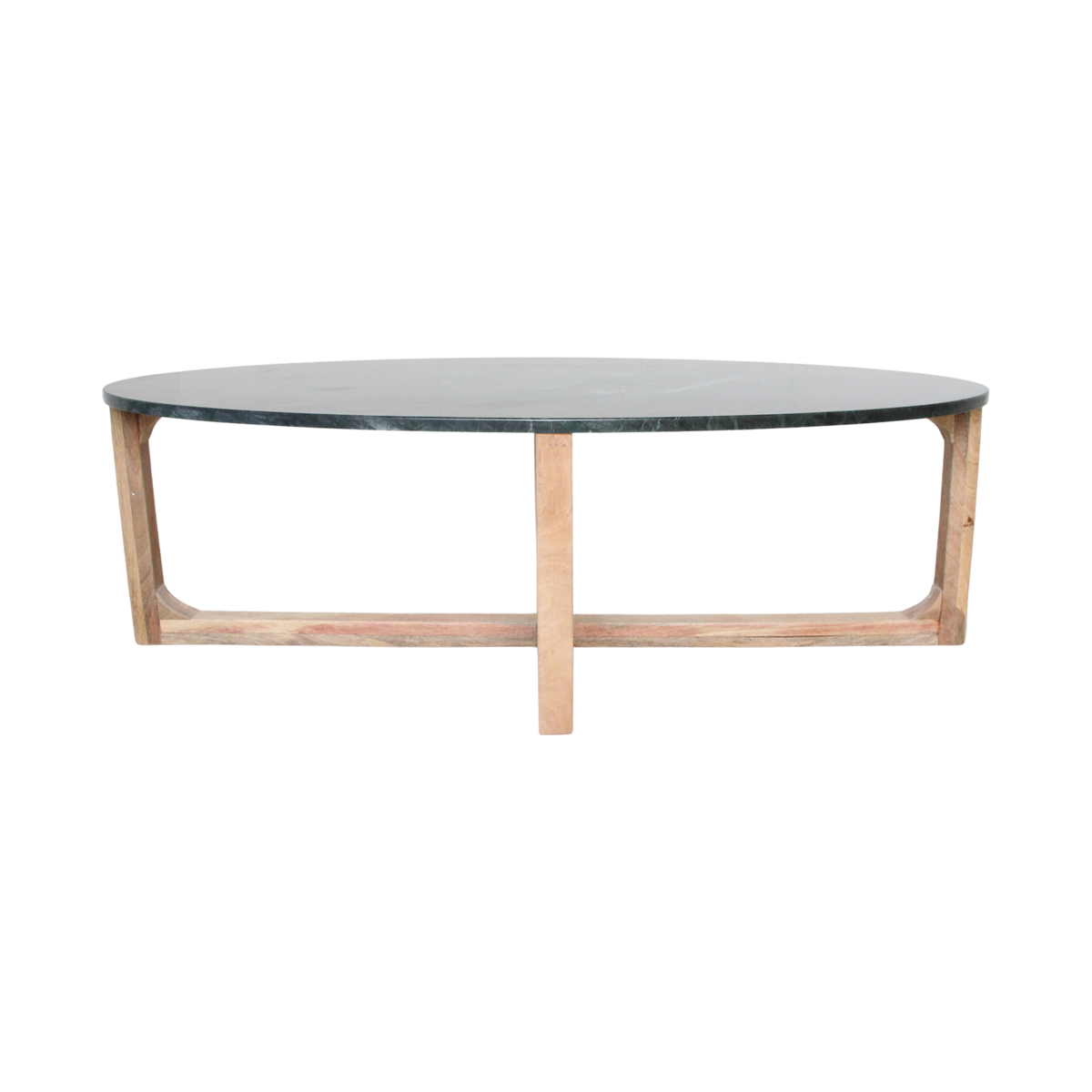 Ovale marmeren salontafel - Groen - 120x60x38 cm