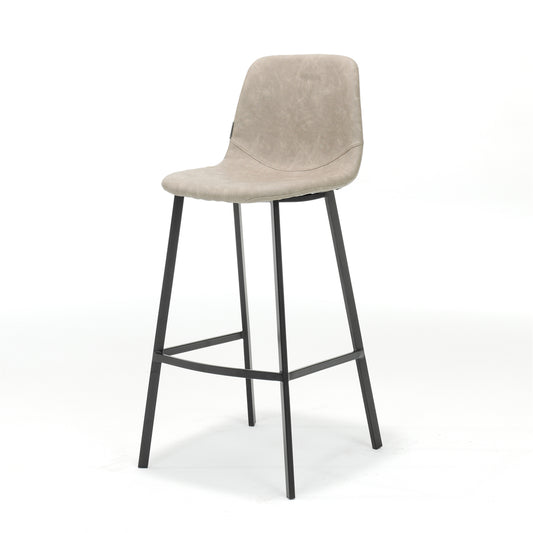 Barkruk Bari Zwart Stof Vintage Beige