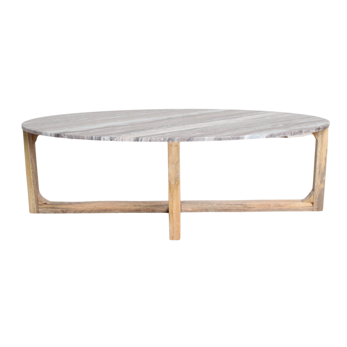 Ovale marmeren salontafel - Fantasy bruin - 120x60x38 cm