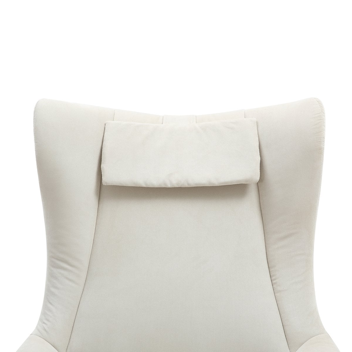 Fauteuil en kruk corduroy look beige