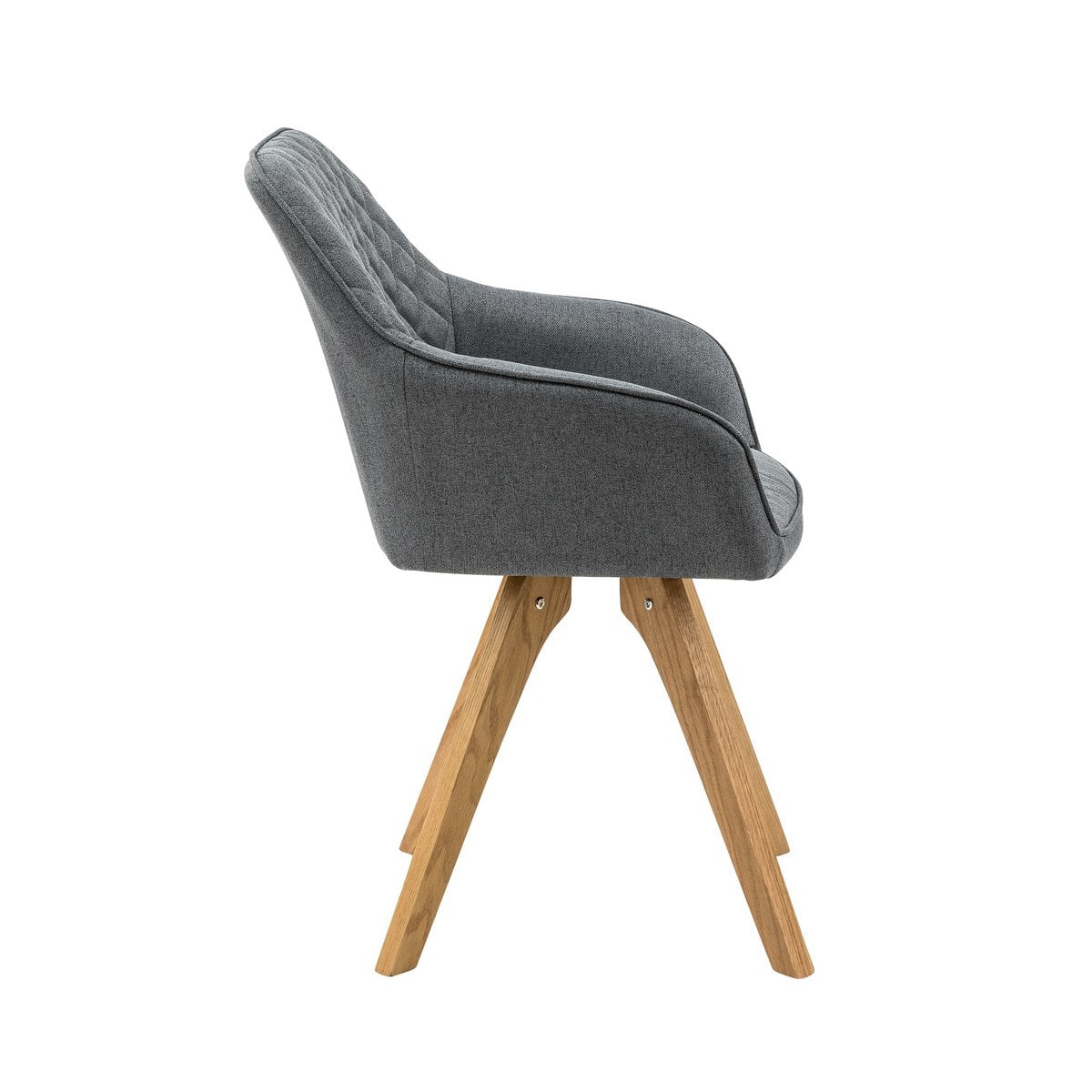 Fauteuil set van 2 grijs textiel