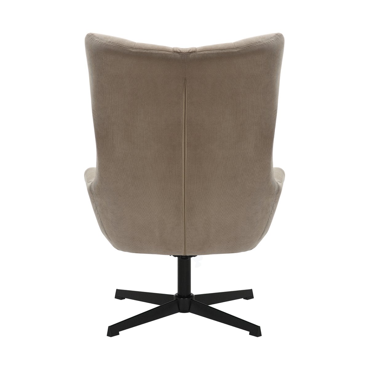 Fauteuil en kruk corduroy look bruin