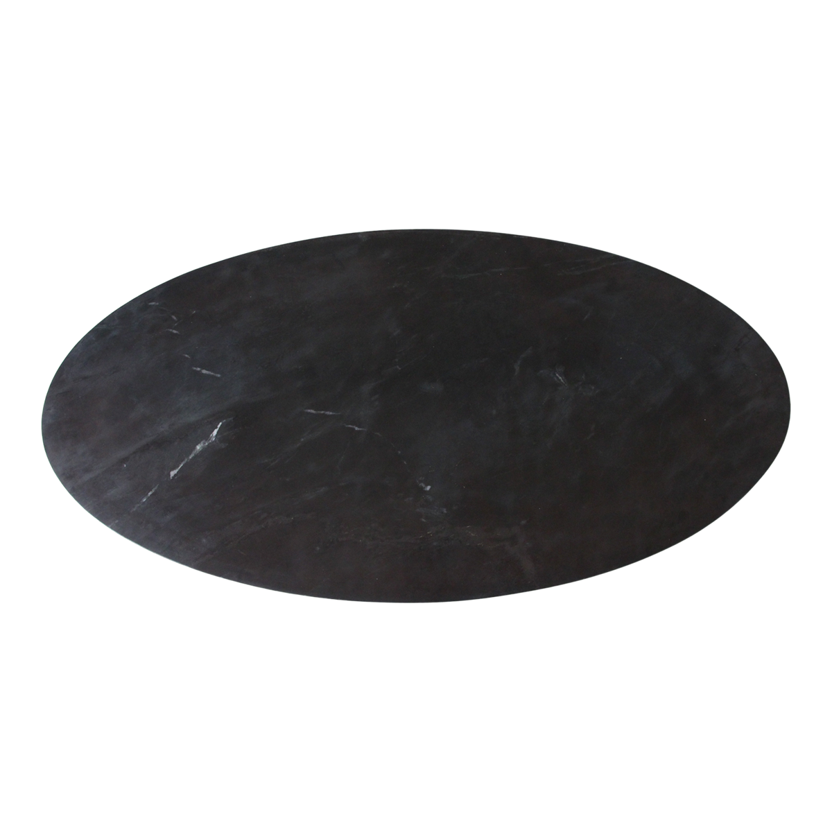 Ovale marmeren salontafel - zwart - 120x60x38 cm