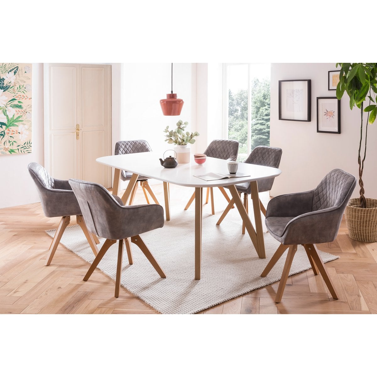Fauteuil vintage fluweel velours, grijs