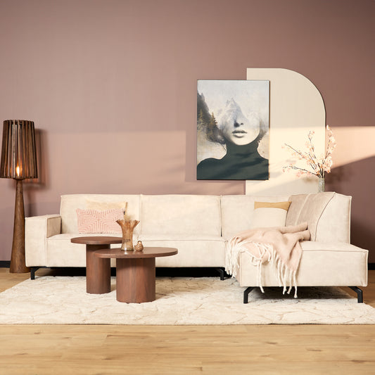 MySofa Floris| 2,5 zits + Divan Rechts | Beige |  Velvet
