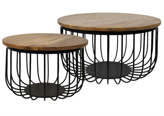 Ronde Bijzettafel Maden Set van 2
