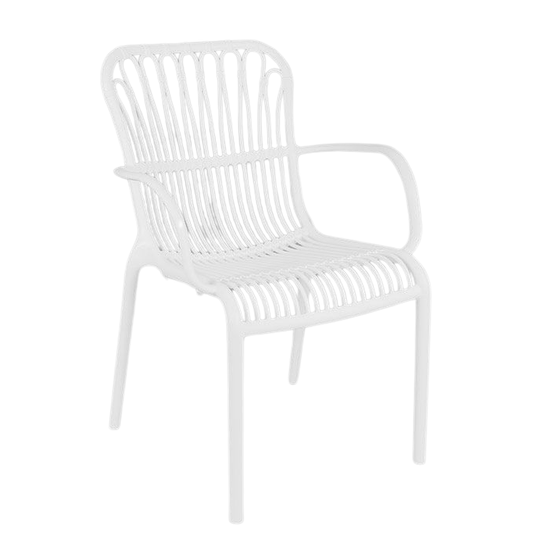 Rattie Stapelbare Tuinstoel Wit (set van 2)