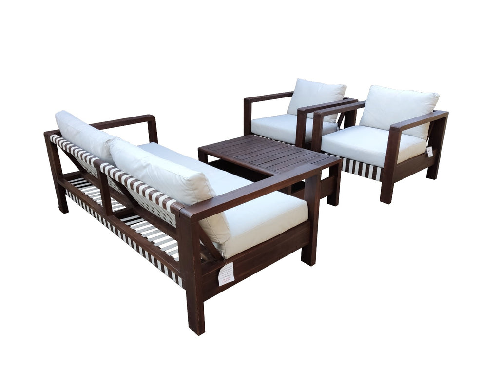 Zambra Lounge Set - 4 stuks - Gevlochten Outdoor Off White